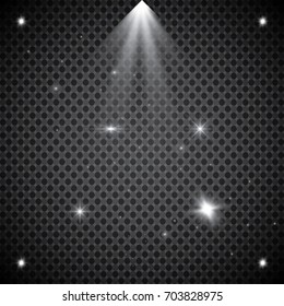 Scene illumination collection, transparent effects. Bright lighting with spotlights.
