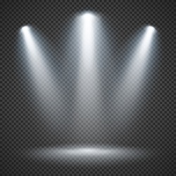 Efeitos De Iluminação De Cena Em Fundo Transparente Quadriculado Com Iluminação Brilhante De Holofotes