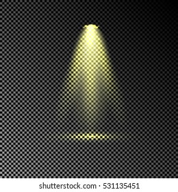 Scene illumination light effect on transparent background. spotlight.Vector illustration.