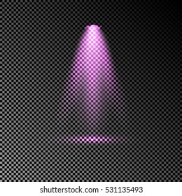 Scene illumination light effect on transparent background. spotlight.Vector illustration.