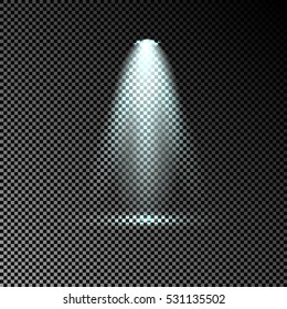 Scene illumination light effect on transparent background. spotlight.Vector illustration.