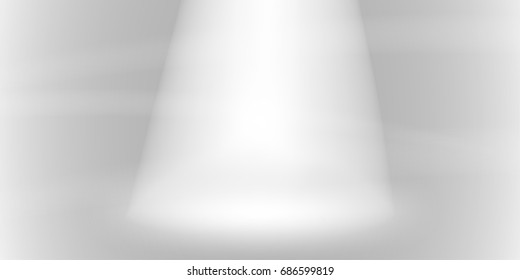 Scene illumination soft white light on gray background. Studio, theater concept. Vector illustration