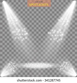 Iluminación de escena, efectos transparentes Luces luminosas con focos.