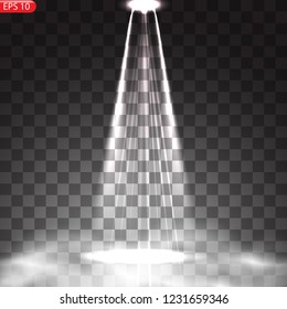 Scene illumination, transparent effects on a plaid dark background. Bright lighting with spotlights.