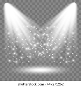 Scene illumination, transparent effects on a plaid dark background.