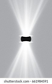 Scene illumination, transparent effects on a plaid dark background. Bright lighting with spotlights.