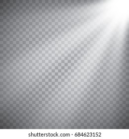 Scene illumination, transparent effects on a plaid dark background. Bright lighting with spotlights.
