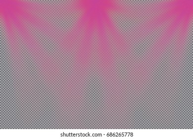 Scene illumination, transparent effects on a plaid dark background. Bright lighting with spotlights.