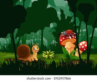 Scene with insects in the garden
