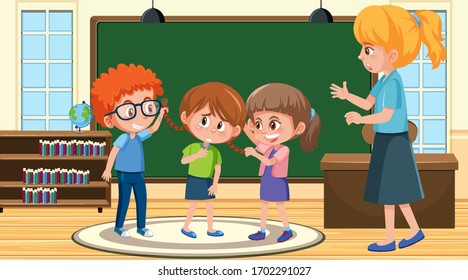 Scene Kid Bullying Their Friend Classroom Stock Vector (Royalty Free ...