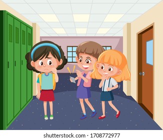 Scene Kid Bullying Their Friend School Stock Vector (Royalty Free ...