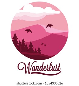 scene landscape with mountains wanderlust