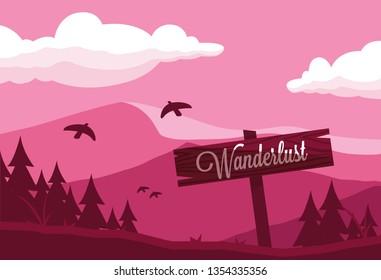 scene landscape with mountains wanderlust