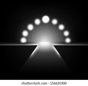 scene with the light on a dark background