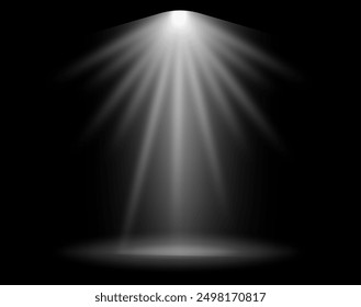 Luz de escena. Efecto de proyector de escenario realista suave
