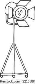 Scene Lightning Sketch. Cinema Lamp. Projector Icon