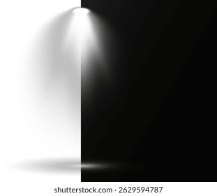 Las luces de escena simulan entornos de entretenimiento profesionales. Los rayos de luz se cruzan en el escenario, creando superposiciones dinámicas. Los efectos Spotlight añaden profundidad a las ilustraciones digitales. Elementos de Vector