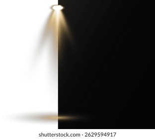 Scene lights simulate professional entertainment environments. Light beams cross on stage, creating dynamic overlays. Spotlight effects add depth to digital illustrations. Vector elements