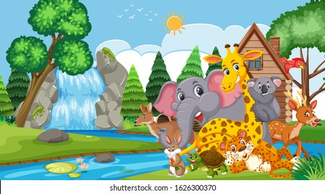 Farm Illustration Kids Many Different Elements Stock Illustration 107365202