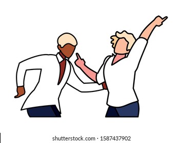 scene of men in dance pose, party, dance club vector illustration design