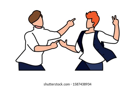 scene of men in dance pose, party, dance club vector illustration design