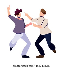 scene of men in dance pose, party, dance club vector illustration design