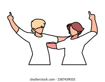 scene of men in dance pose, party, dance club vector illustration design