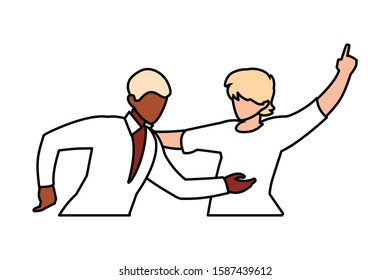 scene of men in dance pose, party, dance club vector illustration design