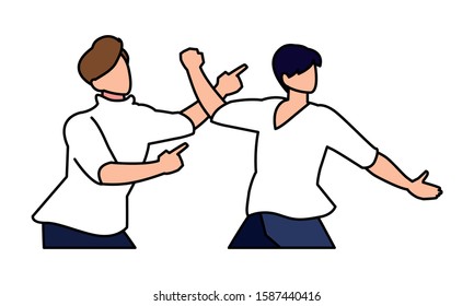 scene of men in dance pose, party, dance club vector illustration design