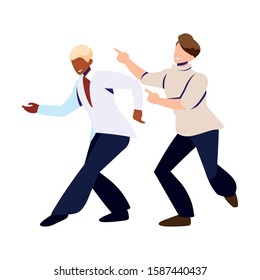 scene of men in dance pose, party, dance club vector illustration design