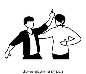 scene of men in dance pose, party, dance club vector illustration design