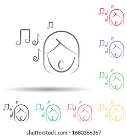 Scene multi color set icon. Simple thin line, outline of theatre icons for ui and ux, website or mobile application