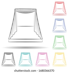 Scene multi color set icon. Simple thin line, outline of theatre icons for ui and ux, website or mobile application