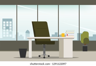 Scene Office Room Door Corridor Waiting Stock Vector (Royalty Free ...