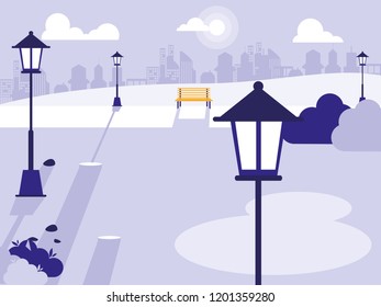 scene park isolated icon