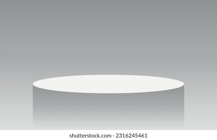 Ilustración del podio blanco del pilar de escena. Gray podium, plataforma de presentación.