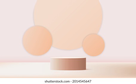 Scene with platform concept. Summer background vector 3d rendering with podium. Stand to show cosmetic products background. Realistic illustration for the presentation and awarding of the best product
