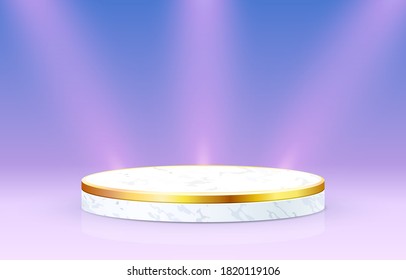 Scene presentation pedestal for business concepts, Podium object. Vector illustration.