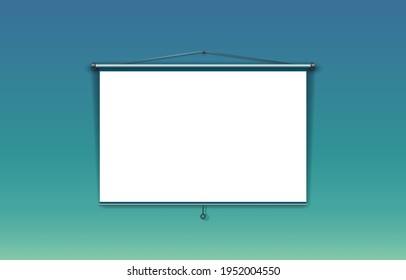 Scene presentations board, table white display. Vector illustration