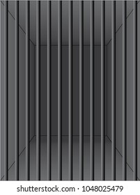 Scene with prison room, jail cell. 