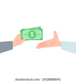 Scene of receiving money. Vector illustration that is easy to edit.