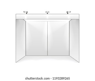 Scene show Podium for presentations on the gray background. Vector illustration