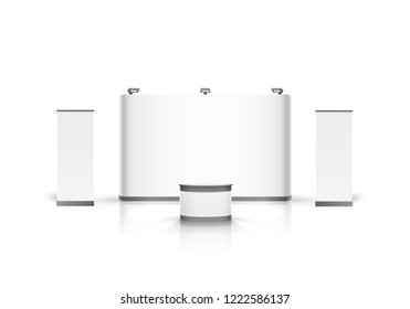 Scene show Podium for presentations on the white background. Vector illustration