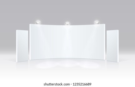 Scene show Podium for presentations on the grey background. Vector illustration
