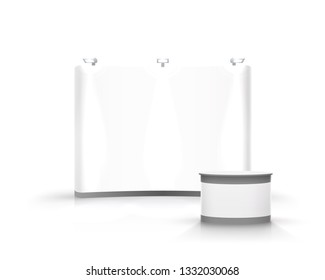 Scene show Podium for presentations on the white background. Vector illustration