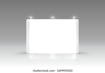 Scene show Podium for presentations on the gray background. Vector illustration