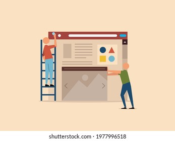 Scene Showing User Interface, UI And UX Design Process, Website Development, App Design And Development, Teamwork Of Designers, Creatives , Workshop And Brainstorming Session 