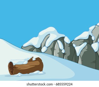 Scene with snow on the mountain illustration