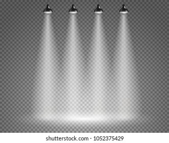 Scene with spotlights on transparent background