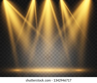 Scene with spotlights. Vector illustration. Action place